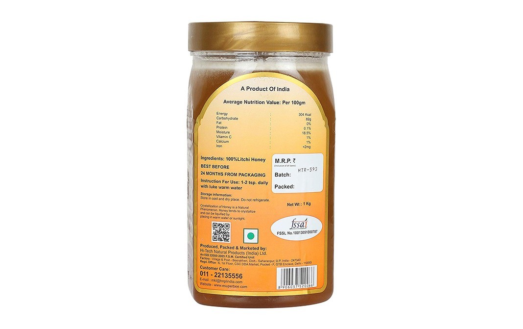 Superbee Litchi Honey    Plastic Jar  1 kilogram
